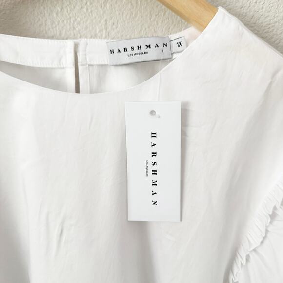 HARSHMAN | Juliette Cotton Blouse Ric Rac Layered Ruffle Sleeve | Size 1X - Picture 6 of 10